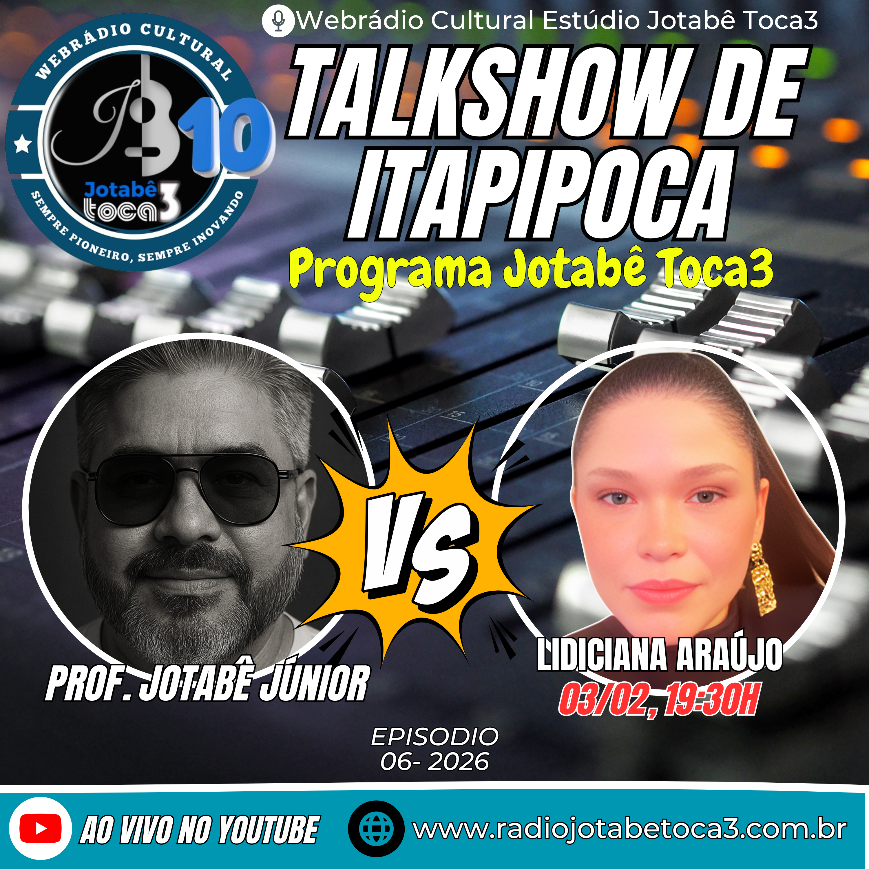 PROF. JOTABÊ JÚNIOR RECEBE A CANTORA LIDICIANA ARAÚJO NO TALKSHOW DE ITAPIPOCA