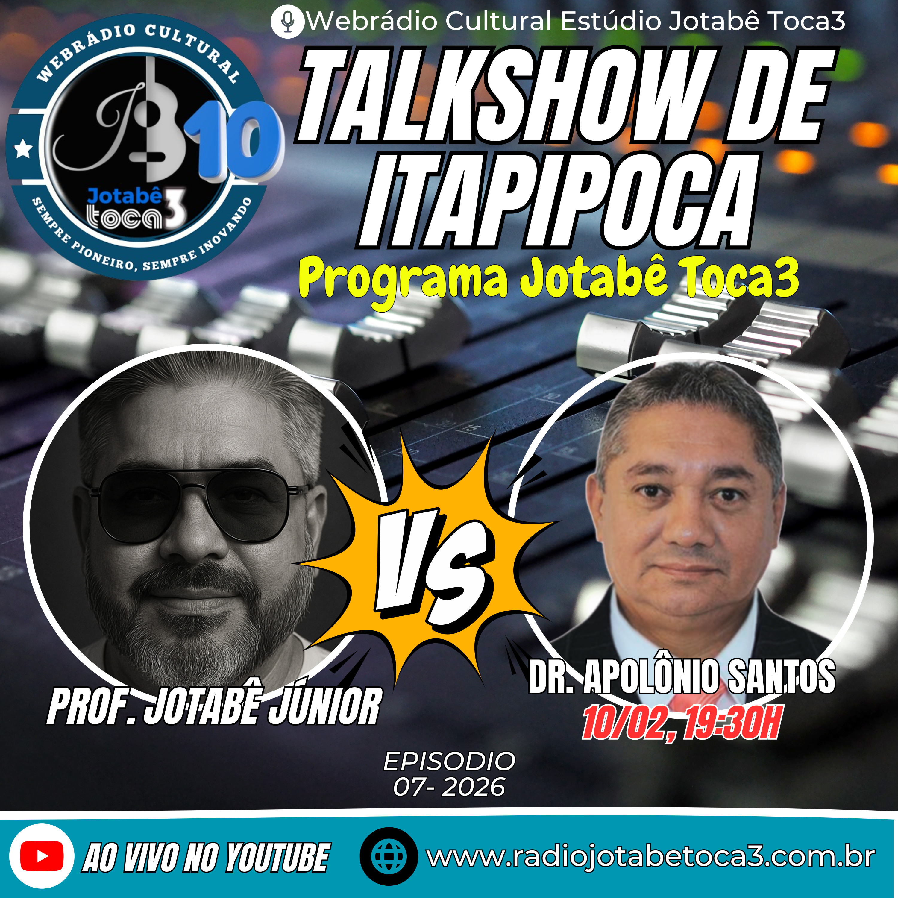 PROF. JOTABÊ JÚNIOR RECEBE Dr. APOLÔNIO SANTOS NO TALKSHOW DE ITAPIPOCA